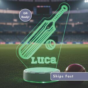 Custom Cricket LED Night Light – Fun Decor for Cricket Lovers